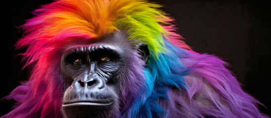 colorful gorilla. AI generated.