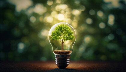 green bulb  generating by AI technology