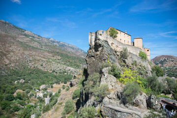 Fototapeta na wymiar Panoramic view of the Citadel of Corte, Corsica