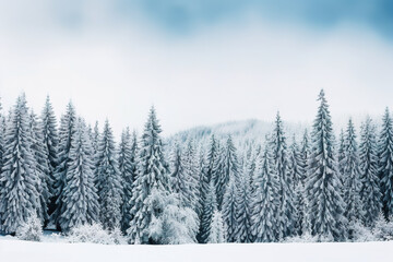 wallpaper of snow covered pine trees during daytime