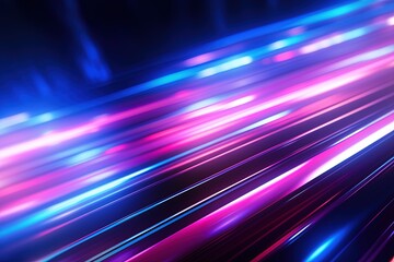 Abstract background with glowing lines in blue and pink colors.