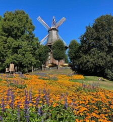 Windmill in Wallanlagen park in Bremen
