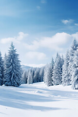 wallpaper of snow covered pine trees during daytime