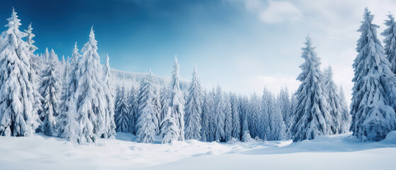 wallpaper of snow covered pine trees during daytime
