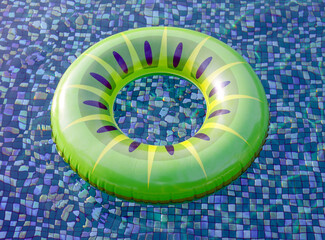 Colorful circle for swimming in the pool