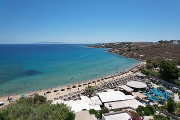 Fototapeta premium Aerial views from over the Punda Coast on the Greek Island of Paros