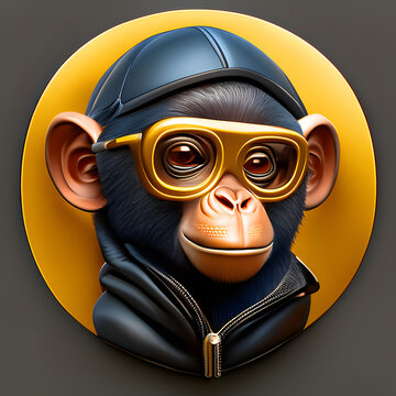 Dschungel-Jubel Affen-Sticker