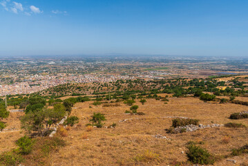 View of Comiso from the Iblei Mountains, Ragusa, Sicily, Italy, Europe