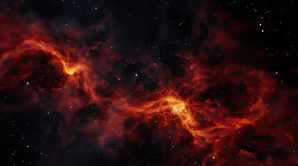 Fototapeta na wymiar Red pepper powder forming a fiery nebula on a deep black galaxy background Ai Generative