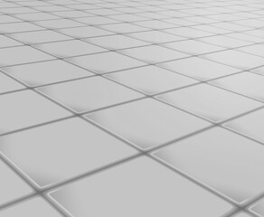 Rendering reflective surface or floor made of square tiles in gray