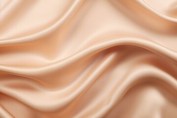Obraz premium Beautiful smooth elegant wavy beige / light brown satin silk luxury cloth fabric texture, abstract background design. Copy space. Card or banner