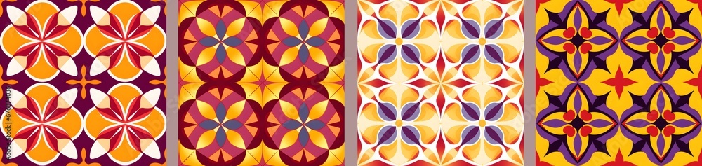 Aufkleber set of moroccan seamless pattern collection for versatile design. ideal for background.. variable pa