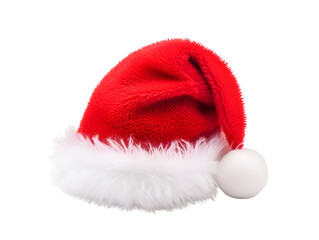 Obraz na płótnie Canvas Santa Claus red hat on white background