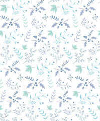 Seamless floral pattern with watercolor winter Christmas pattern design.