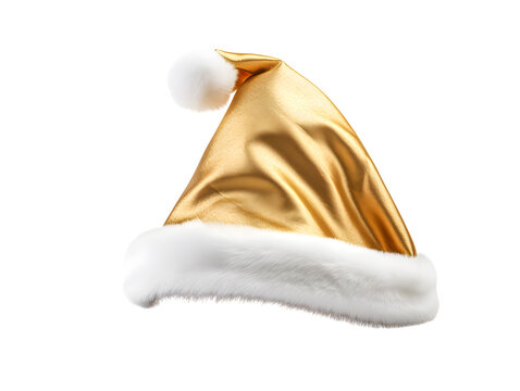 Santa Claus gold hat on white background