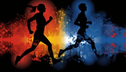 Naklejka premium Fitness and workout wellness concept with diverse group promoting active lifestyle and health