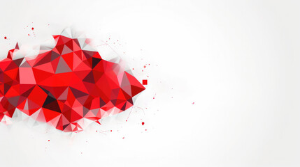 Abstract background with red crystal polygonal geometric shapes