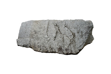 raw granite rock stone isolated on white background. A big rock stone for outdoor garden decoration.