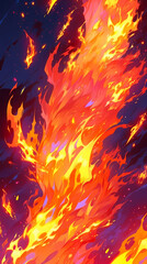 Hand drawn anime beautiful burning flame illustration background material
