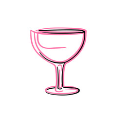 Alcohol drinks line art illustration. Vector illustration Daiquiri cocktail
