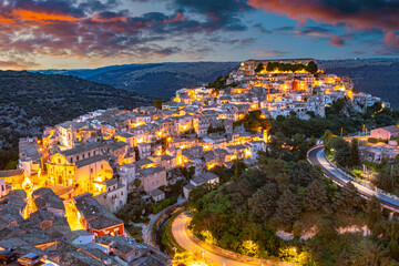Aerial view of Ragusa in Val di Noto, southern Sicily, Italy - obrazy, fototapety, plakaty