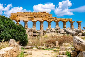 Fototapeta na wymiar The Temple C at Selinunte. Sicily in Italy