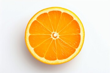half-cut orange on white background, concept of healthy food