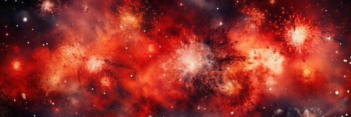 Obraz premium vibrant chinese new year fireworks illuminating the night sky with spectacular colors and patterns