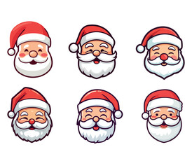 Santa Claus vector set, new year celebration vector, christmas holiday, print ready, editable, for cricut, cutting file,