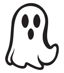 Ghost vector illustration, print ready, for halloween design, fully editable, eps, cutting file