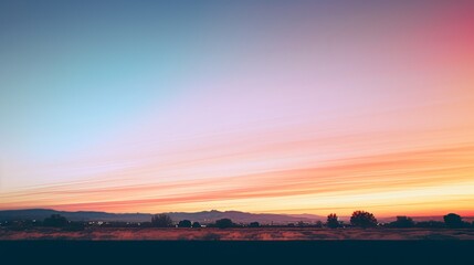 A magical gradient of colors in a calm sunset