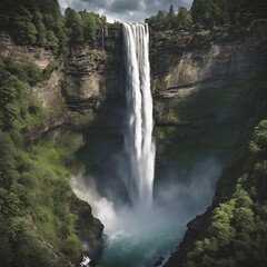 Majestic Plunge Capture the sheer force of a powerful waterfall