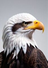 Obraz premium Bald Eagle Isolated On A White Background