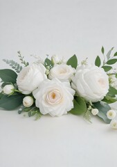 Obraz na płótnie Canvas Wedding Floral Composition Isolated On A White Background