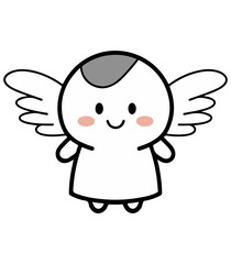 Cute angel figure, vector angel drawing, for kids, print ready, editable, eps