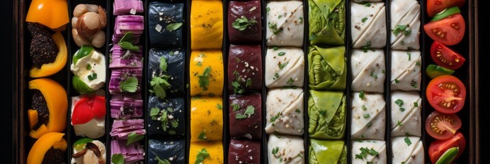 Colorful chinese new year dumplings artistic platter symbolizing variety and tradition