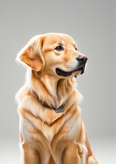 Golden Retriever Isolated On A White Background
