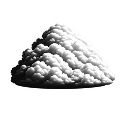 Black silhouette of a cloud with a transparent background, for use as a brush in graphic design software or other creative applications. - obrazy, fototapety, plakaty
