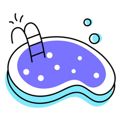 Get this doodle icon of swimming pool 
