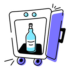 Premium doodle icon of room fridge 
