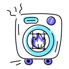 Get this doodle icon of gas furnace 