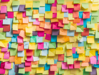 Fototapeta na wymiar Colored Sticky Notes: Organized Information - Artificial Intelligence Generated