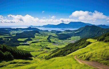 Fototapeta premium Mountain Landscape Island panorama