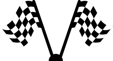 Foto op Plexiglas anti-reflex vector illustration of two finish flags on a transparent background © Заріна Задворна