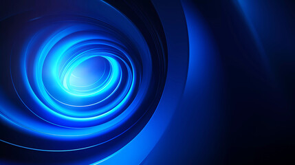 a blue abstract background with a spiral design on it's side and a black background with a blue swirl