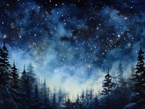 Beautiful stary clear night sky background