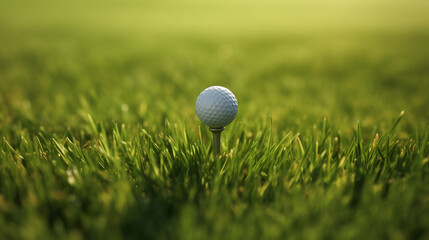 Close-Up of a Golf Tee on a Pristine Grass Field