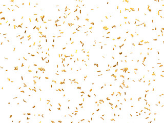 Realistic Golden Confetti and serpentine explosion For The Festival Party Ribbon Blast Carnival Elements Or Birthday Celebration