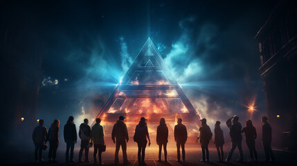 People at night time.