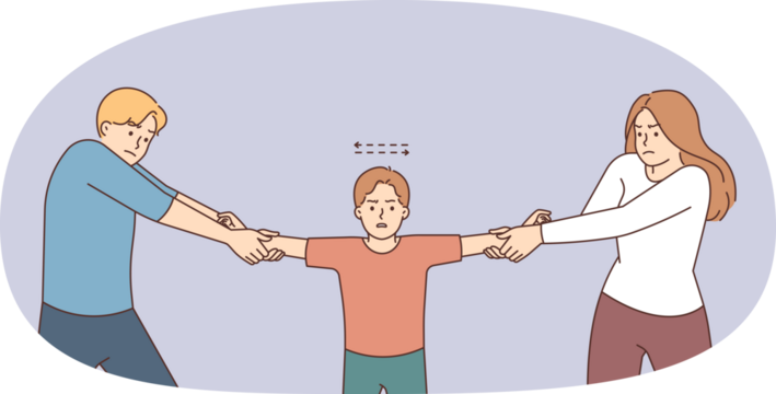 Stubborn parents tear child after breakup